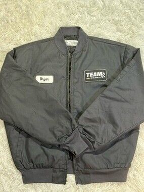 Team Chevrolet Mechanic Bomber Jacket Men's M Patches Embroidered Name “Brian”